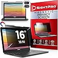 SightPro Magnetic Laptop Privacy Screen 16 Inch 16:10 - Removable Computer Privacy Filter Shield and Protector