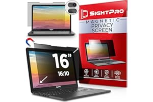 SightPro Magnetic Laptop Privacy Screen 16 Inch 16:10 - Removable Computer Privacy Filter Shield and Anti-Glare Protector