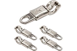 5-Pack Nickel Plated Quick Release Panic Snap with Fixed-Eye, Panic Snap Quick Release Paracord, Get Back Whips Industrial Gr