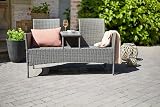 EVRE Lisbon Rattan 2 Seater Bench with Table Outdoor Garden Furniture view 3
