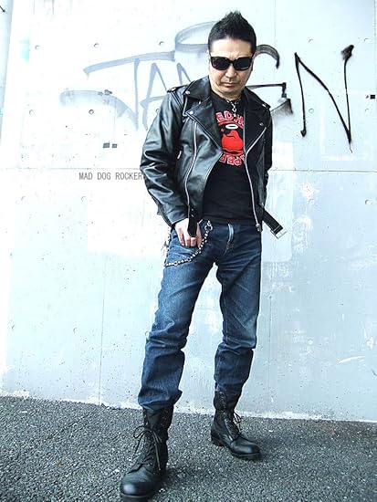 人気のパンク ロック系 バイカー系ファッション牛本革ライダース Amazon