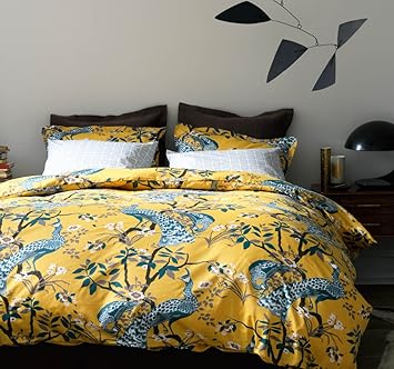 Amazon Com Dwell Studio Peacock Full Queen Duvet Set Citrine