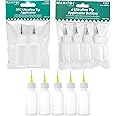 MAHITOI 4 Ultra-fine Tip Applicator Bottles 20ml Clear, for storing & applying craft supplies & mediums like glitter, glue, paint, stains, inks - Creative Crafter