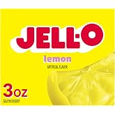 Jell-O Gelatin Dessert Mix, Lemon, 3 oz Box | 90 Calories per Serving, Sweet Gelatin Dessert, Just Stir with Boiling &amp; Cold Water, Sealed Pouch for Freshness