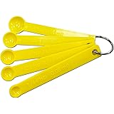 Mini Measuring Spoons - Set of 5 plastic for Dry and Liquid Ingredients - 1/64, 1/32, 1/16, 1/8 and 1/4 Teaspoon