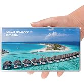 Pocket Calendar 2027-2028 for Purse, 2026-2028 Pocket Planner 30 Months with Soft Waterproof Cover and Premium Paper, 6.5" x 3.5", Beach