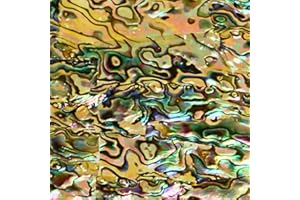 OCEAN SHELL STUDIOS. Abalone Shell Inlay Veneer for DIY or Professional Inlay Embellishments - Sustainable New Zealand Paua Natural Light- With 3M Double Sided Tape Backing - 9.45"X2.75"