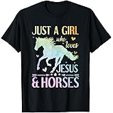 Jesus And Horses, Horse Gifts For Girls, Women T-Shirt