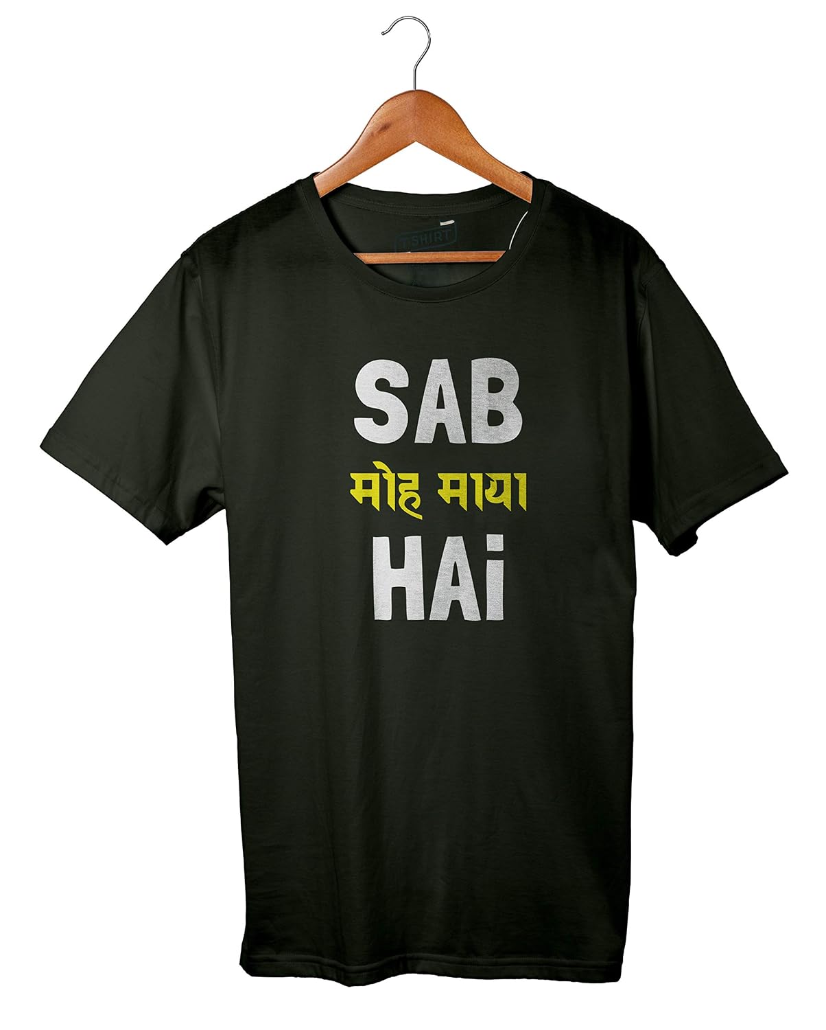 Buy Funny Hindi Quote Printed Men's T Shirt Black at Amazon.in
