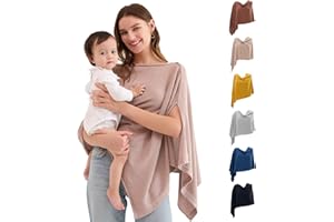 Momcozy Nursing Cover for Breastfeeding, Breathable Soft Privacy Poncho, Portable Breastfeeding Cover Include Laundry Bag