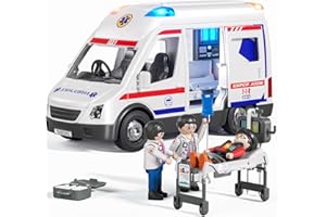 Doloowee Ambulance Toy Truck Lights & Sounds Toddler Toy Ambulance with Accessories