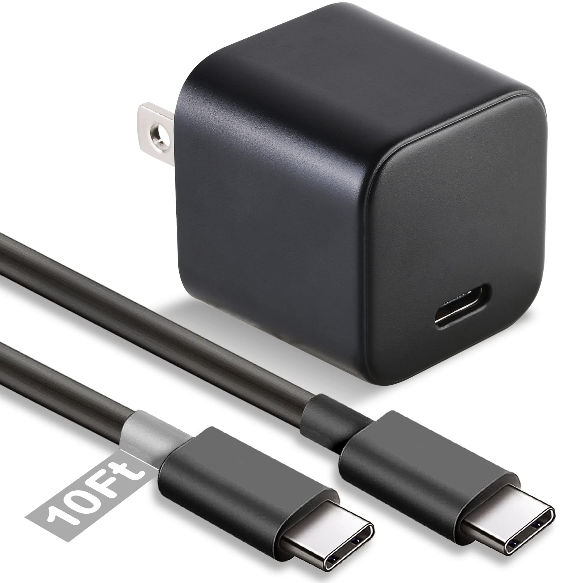 UL Listed Fast Charger for Old and New Kindle Fire Tablets (Designed for use with All Fire Tablets and All Kindle E-Readers)-6.6Ft USB to Micro-USB and USB-C 2IN1 Braided Cable (10Ft New Model)