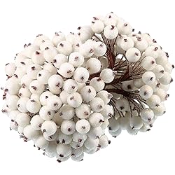 Tatuo 400 Pieces Artificial Frosted Holly Berries