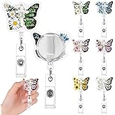 Geyoga 6 Pcs Butterfly Christian Badge Reels Retractable Religious ID Badge Holder Clip Bible Verse Scripture Gifts Inspirational Quote Gifts for Women Mother Nurse Doctor Teacher Church Student