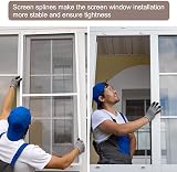 sourcing map TPE Window Screen Spline Repair Kit Black 0.22"x32.8ft Roller Hook view 6