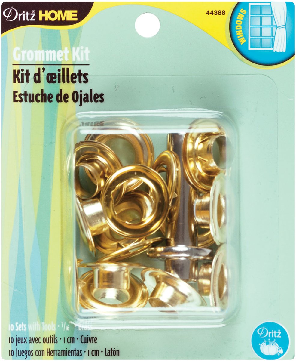 Dritz Grommet Kit 7/16 inches W/Stud Setter 10/Pkg-Brass