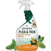 Vet's Best Indoor Flea & Tick Home Spray for Dogs, Plant-Based Spray, 32 oz | Plant-Based Flea & Tick Spray, Kills Fleas, Egg