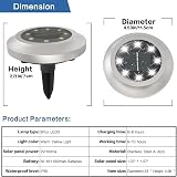 Torchtree 2023 Solar Ground Lights 4 Pack Bright White Disk Pathway Decking Lawn view 2