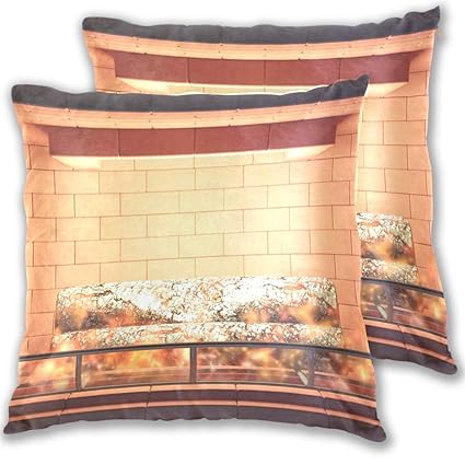 Amazon Com Friendaisy Cartoo Fireplace Decorative Throw Pillow