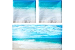 Hortsun Pack of 2 Fluorescent Light Covers 4 x 2 Feet Magnetic Ceiling Light Cover Room Supplies for Home Office(Beach in Sunny Day)