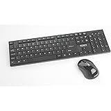 TEXET WMK-05 Wireless Keyboard and Mouse Deskset | Supports Windows and Mac | Colour - Black