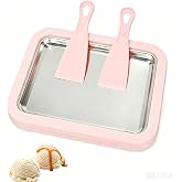 Instant Ice Cream Maker,Rolled Ice Cream Maker, Soft Serve Ice Cream maker,Perfect for Frozen Yogurt, and More! Food grade stainless steel ice cream roll machine for home us (Pink)