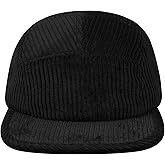 CLAPE Snapback 5 Panel Baseball Cap, Corduroy Breathable Flat Brim Trucker Hat Adjustable Unstructured Dad Hat Ball Caps