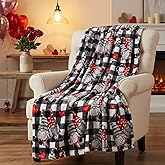 Horaldaily Valentine Flannel Blanket Throw, Buffalo Plaid Gnomes Soft Fuzzy Plush Cozy Fleece Blankets for Couch Sofa Bed Lounging, Ideal Gifts for Kids Adults Wife Self, 50x60