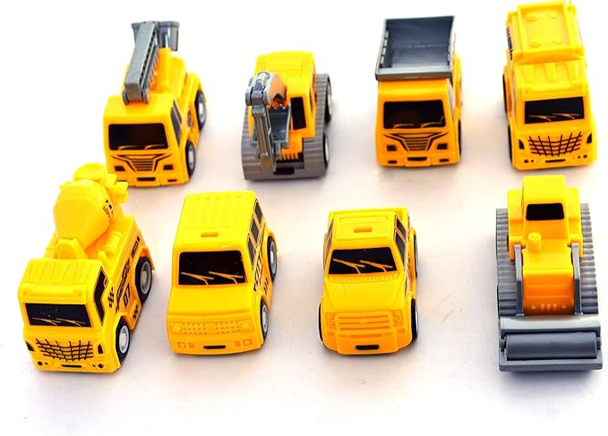 Breno Truck Toy, Construction Vehicle Toys, Cement Mixer, Crane Toys for Kids, Construction Toys, Yellow