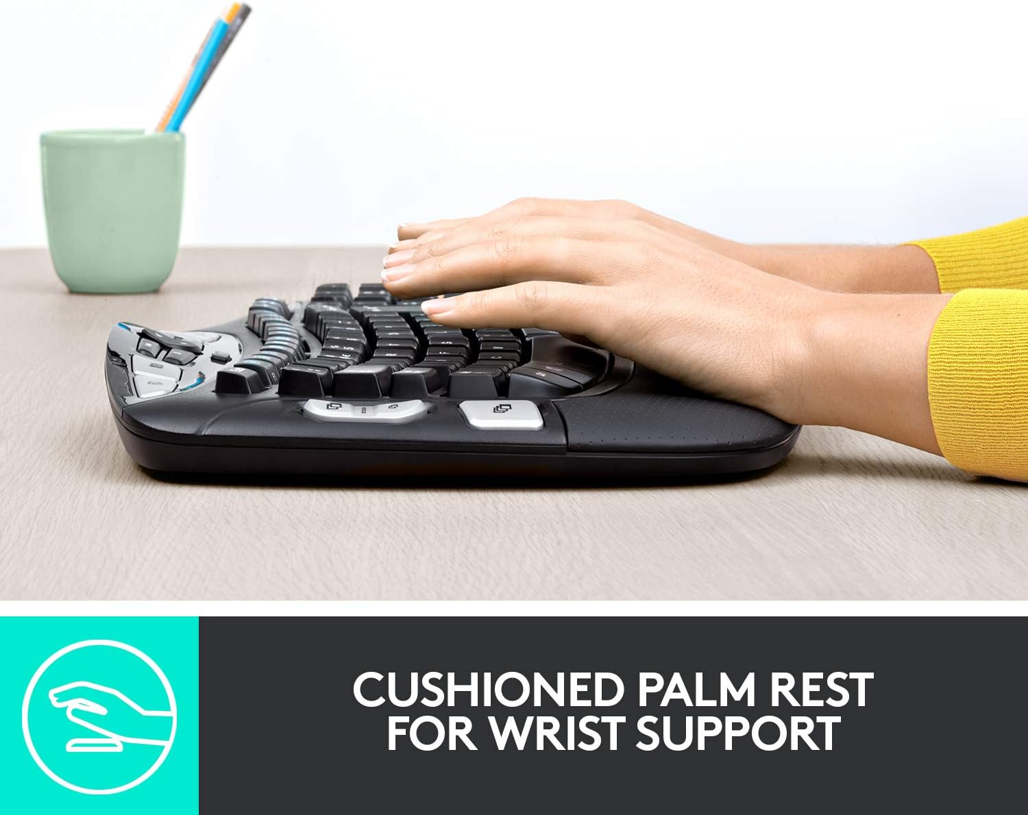 Logitech MK550 Wireless Wave Keyboard and Mouse Combo - Includes Keyboard and Mouse, Long Battery Life, Ergonomic Wave Design - Black: Electronics