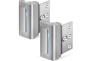 EVERPLUS Home Security Door Lock, 2 Pack Childproof Door Reinforcement Lock with 3 Inch Stop Withstand 800 lbs for Top Front Inward Swinging Door, Upgrade Flip High Night Lock to Defend Your Home Kids