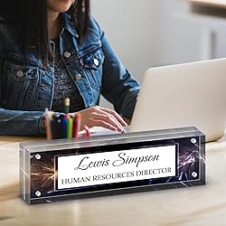 HETOOSHI Name Plate for Desk, Desk Double sided