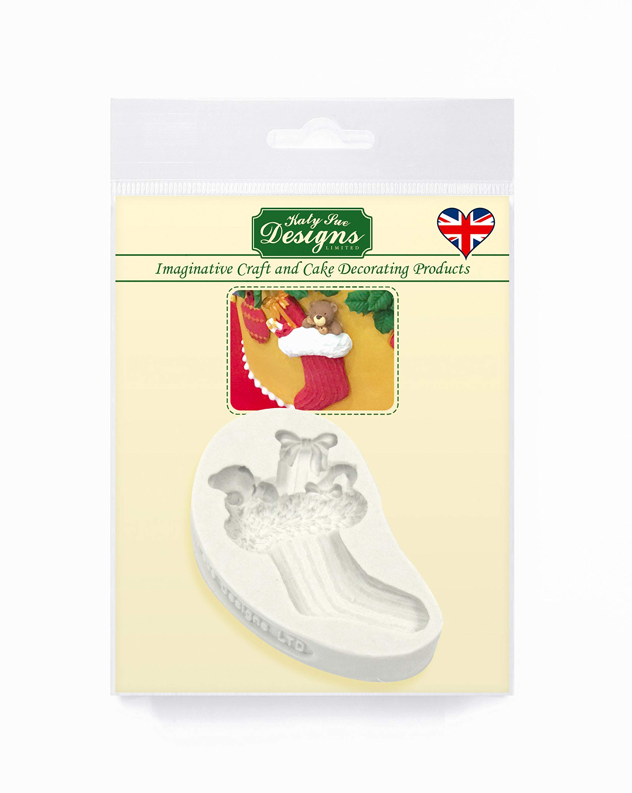 Christmas Stocking Cake Embellishment Silicone Mould for Cake Decorating, Crafts, Cupcakes, Sugarcraft, Candies, Cards and Clay, Food Safe Approved, Made in The UK