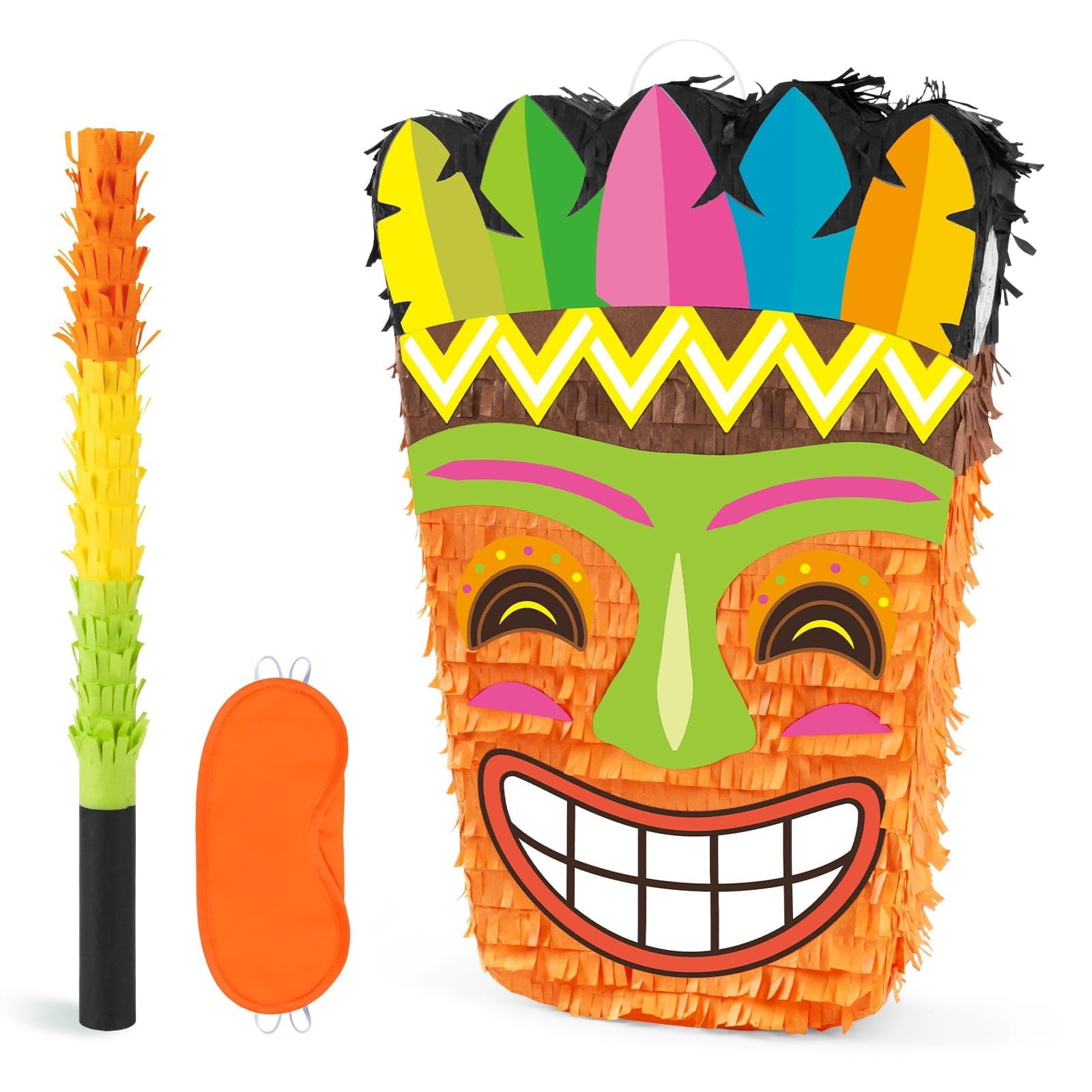 Photo 1 of ****Partial set***

WERNNSAI Tiki Piñata -Tropical Hawaii Piñata with Blindfold and Bat for Girls Boys Kids Piñata Hawaiian Luau Themed Party Decorations for Summer Birthday Party Supplies Carnivals Festivals Celebration