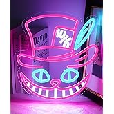 AceList Happy Camper RV Neon Signs for Wall Decor - Camper Decor with 9-Level Brightness Adjustment, USB Powered Caravans Neon Lights for Party, Birthday, Christmas and Camping Decoration (Cheshire Cat)