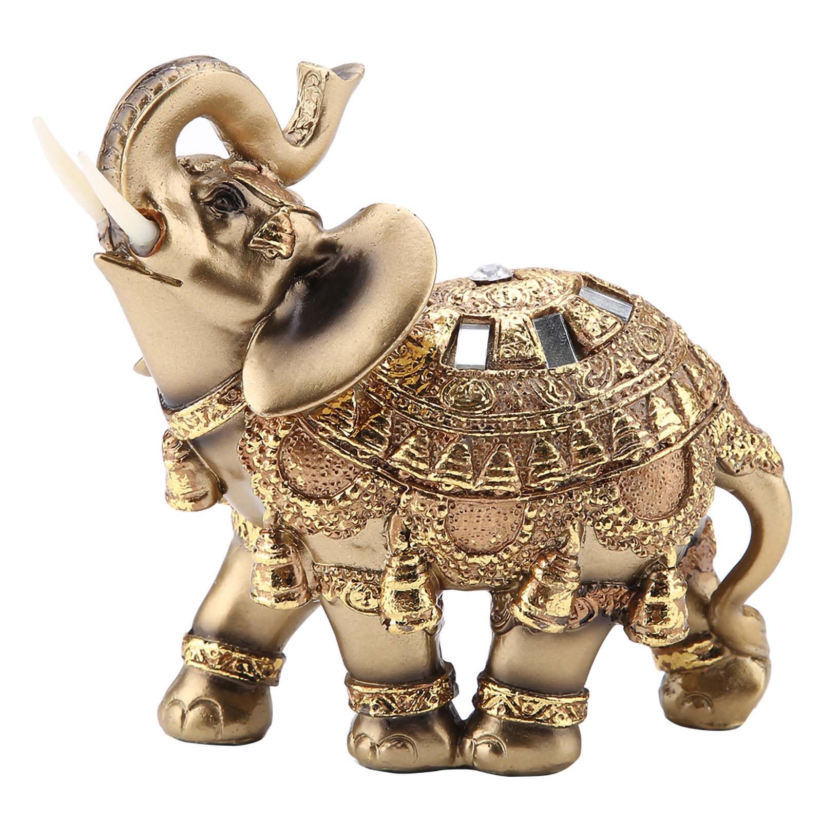 HEEPDD Elephant Statue, Feng Shui Golden Elegant
