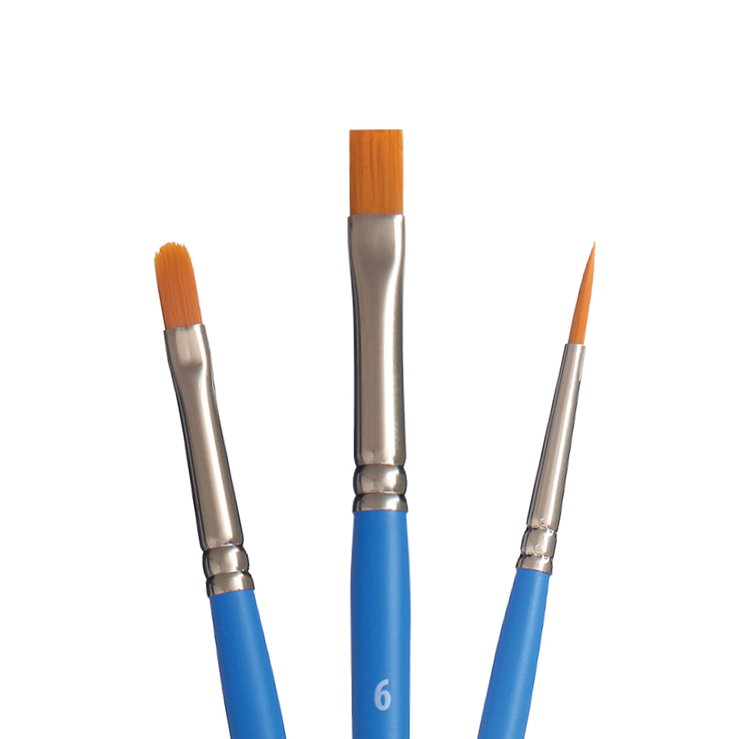 PRINCETON ARTIST BRUSH CO. Synthetic Artist Brush Set, Blue, 4-3