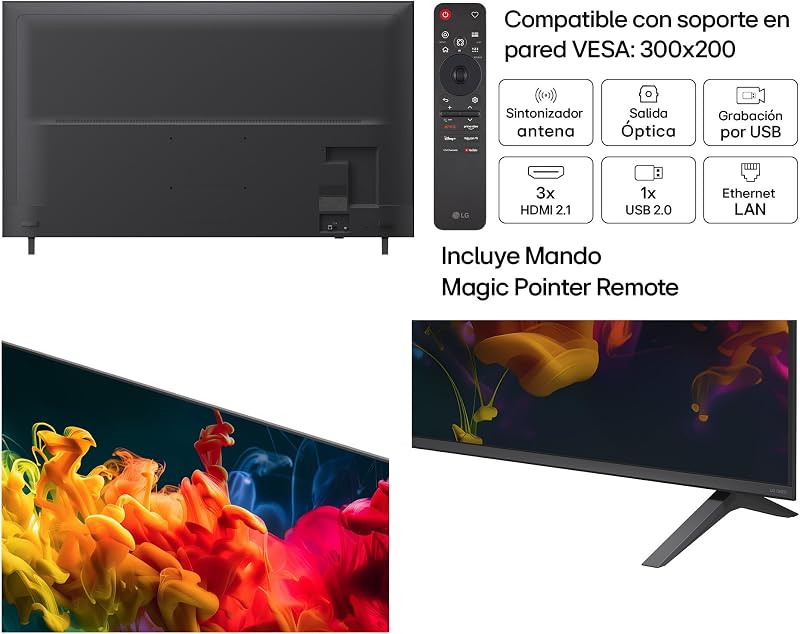 75QNED80B6A - TV de 75", 4K QNED EVO MiniLED, Smart TV, 94% sem reflexo, WebOS 26, processador α7 AI Gen9, 4K Super Upscaling, HDR10 e Dolby Digital Plus, Alexa/Google Assistant, preto