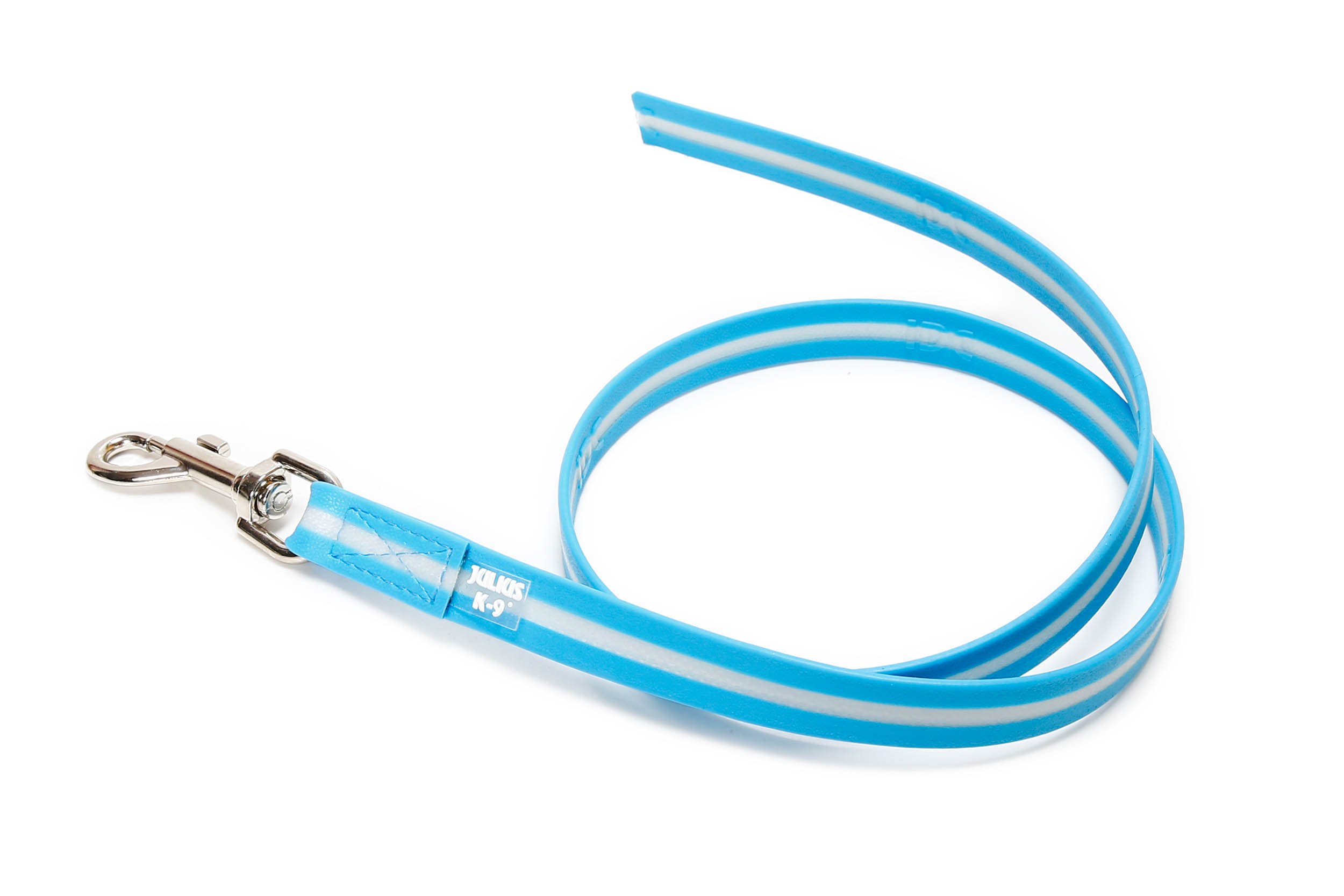 Julius-K9 IDC-Lumino Phosphorescent Leash with Handle, 19 mm x 1,2 m, Aquamarine