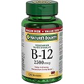 NATURE'S BOUNTY Vitamin B-12 Supplement, 2500 mcg, Quick Dissolve Tablets, Natural Cherry Flavour, Helps In Energy Metabolism