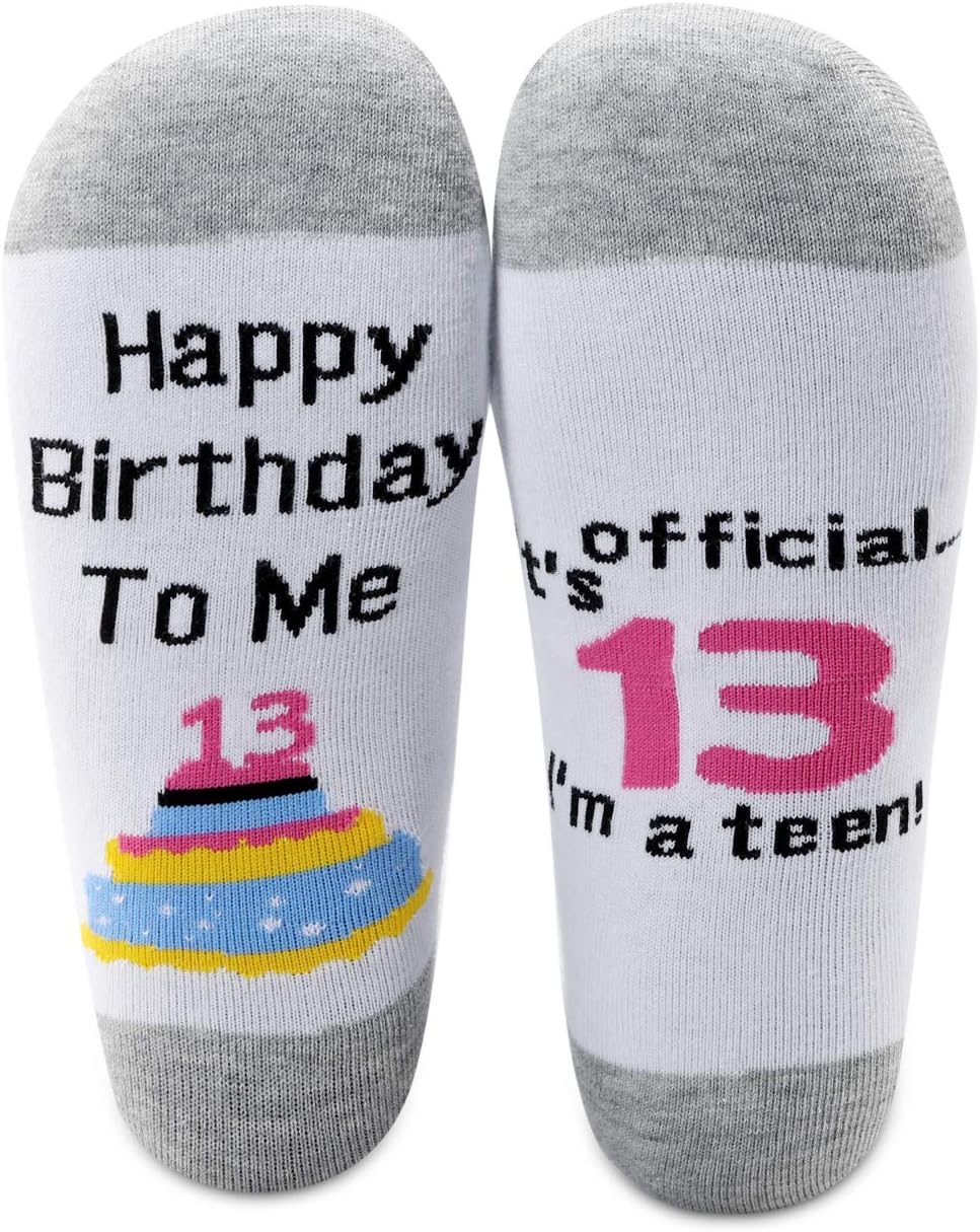 MBMSO Happy 13th Birthday Gifts 2 Pairs 13th Birthday Socks Funny 13