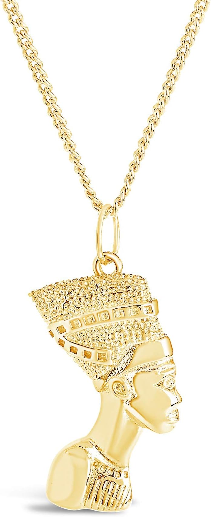 Egyptian Pharaoh Bust Necklace with Strong Lobster Clasp