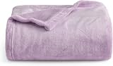 Bedsure Fleece Throw Blanket 130x150 cm Soft Purple 100% Microfibre