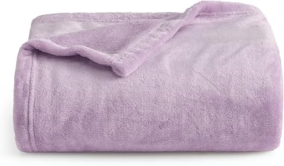 Bedsure Fleece Throw Blanket 130x150 cm Soft Purple 100% Microfibre