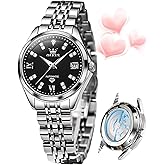 OLEVS Womens Automatic Watch Diamond Luxury Date Ladies Dress Classic Self Winding Wrist Watches Luminous Waterproof