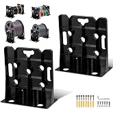 Chintooler Heavy Duty Wire Dispenser Rack &amp; Workstation, 400 LB Capacity Steel Cable Spool Holder, Tool-Free Setup for 34" Reels, Converts to Sawhorse, Shelf &amp; Seat