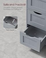 VASAGLE Bathroom Floor Storage Cabinet 4 Drawers 1 Door Mystic Grey LHC041P36 view 8