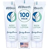 EcoEarth Travel Size Lotion (1 fl oz, 100 PK, Spring Breeze), Delight Your Guests with an Invigorating and Refreshing Body Lotion, Quality Mini and Small Size Guest Hotel Toiletries in Bulk
