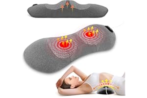 3-in-1 Electric Lumbar Support Pillow with Heat & Massage, Ergonomic Memory Foam Lower Back Massager for Pain Relief Deep Tissue, Smart Air Lift Technology, Ideal for Car/Bed/Sleeping/Office Chair