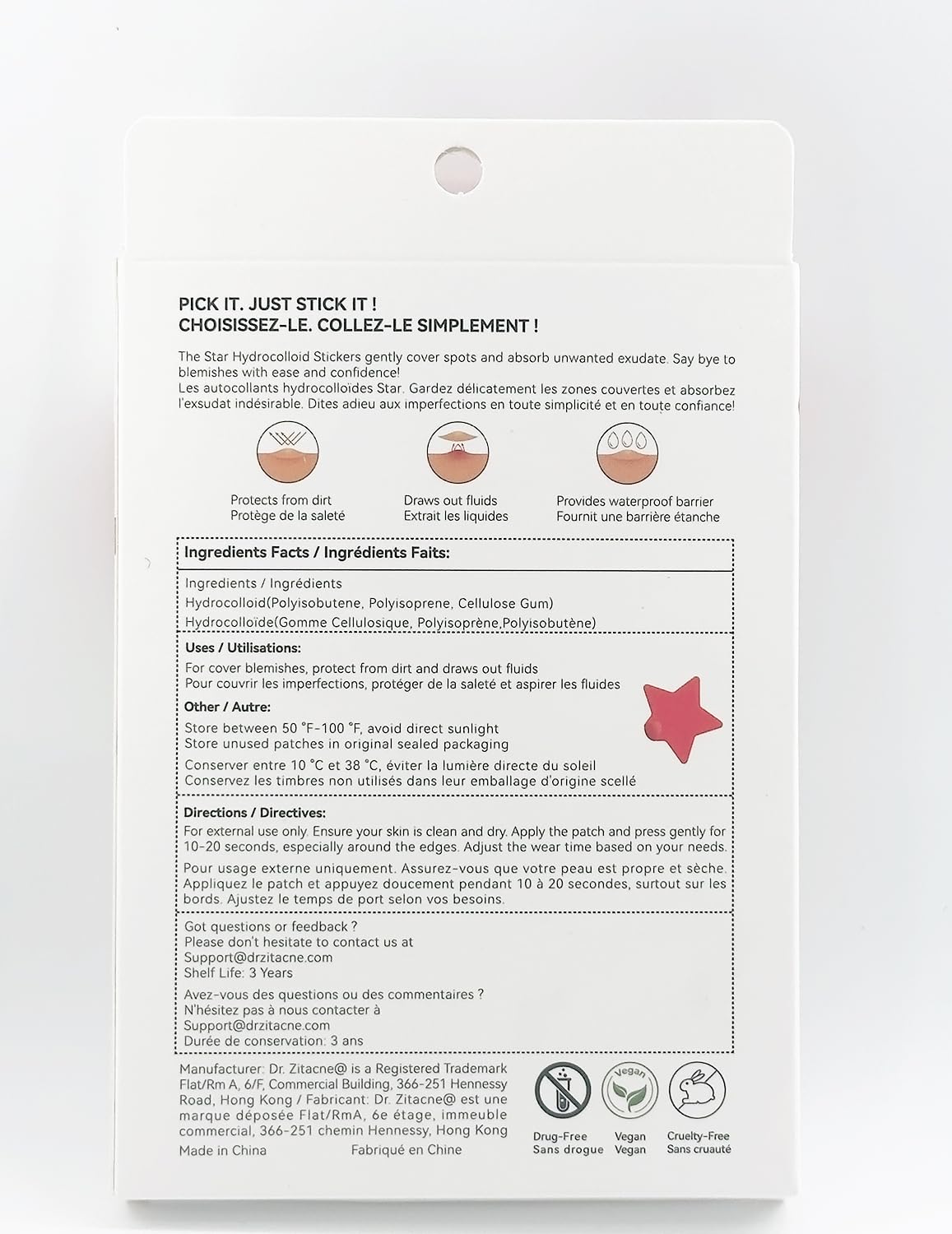 Pimple Patches for Face, Star Hydrocolloid Acne Patches Professional 255 ct. 5 Colors & 5 Sizes(8/10/12/14/16mm) Suit Various Blemish, Cute Spot Stickers Invisible Zit Absorbing, Tea Tree